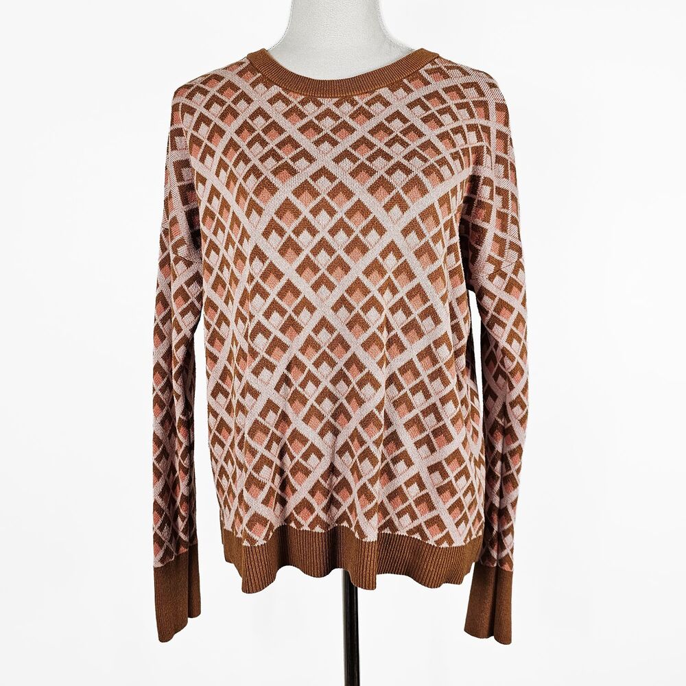 A New Day Pink and Brown Geometric XXL Sweater